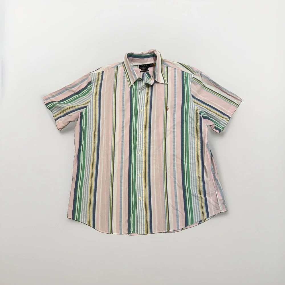 Polo Ralph Lauren Men's XXL Custom Fit Striped Pastel Shirt